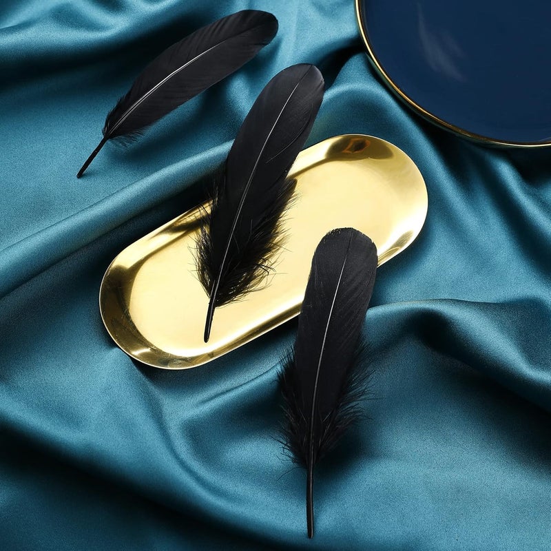 Ballinger Black Craft Feathers Bulk - 120Pcs 6-8 Inch Real Goose Feathers for DIY Halloween Decorations, Jewelry,Cosplay and Clothing Accessories - Image 5